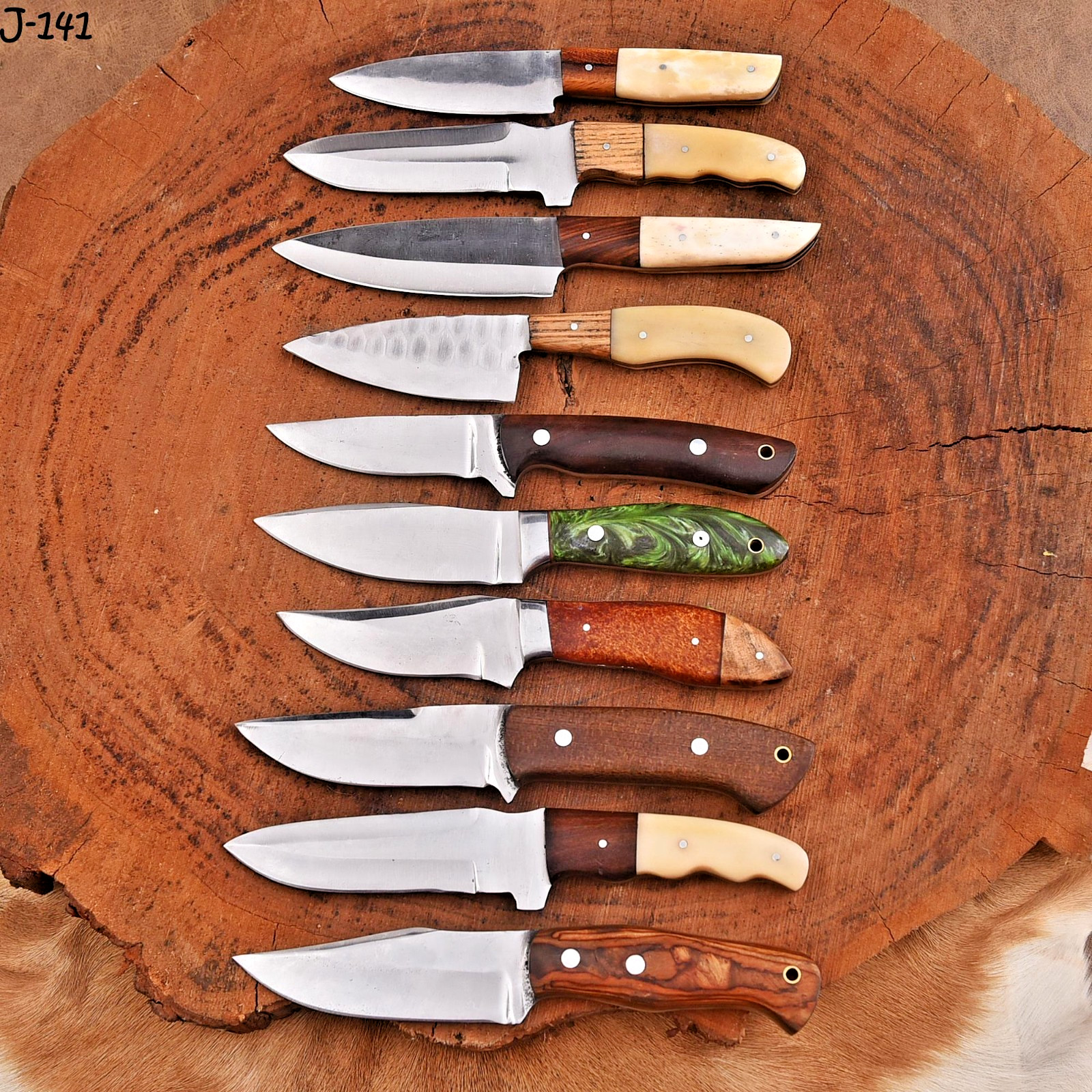 Lot of 10 Knives Carbon Steel Fix blade knife Whole Sale Price Clearance Sale Lot of 10 Knives Carbon Steel Fix blade knife Whole Sale Price Clearance Sale