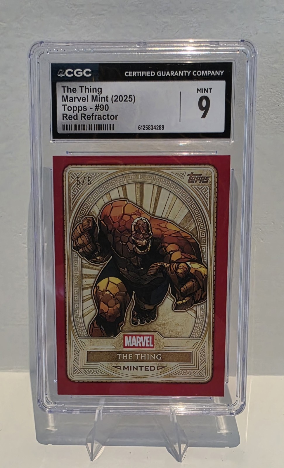 Topps 2025 Marvel Mint The Thing Red Refractor CGC 9 Graded 1/5 Alpha Topps 2025 Marvel Mint The Thing Red Refractor CGC 9 Graded 1/5 Alpha