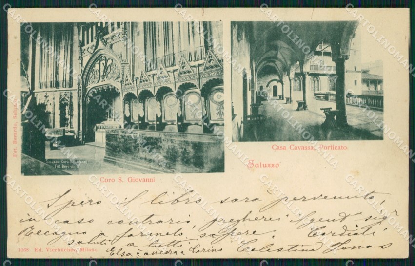 Wedge Saluzzo San Giovanni Coro Casa Cavassa postcard MT5629 Wedge Saluzzo San Giovanni Coro Casa Cavassa postcard MT5629