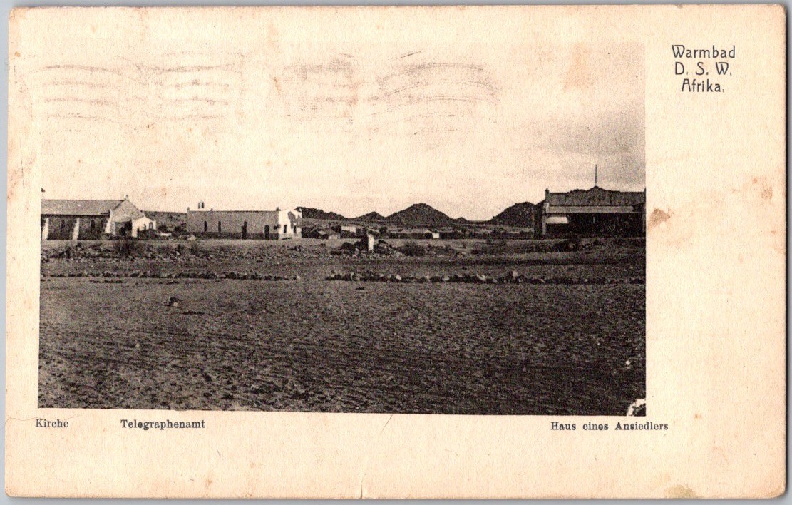 Rare Antique 1909 Postcard German South West Africa WARMBAD Telegraph Office Rare Antique 1909 Postcard German South West Africa WARMBAD Telegraph Office