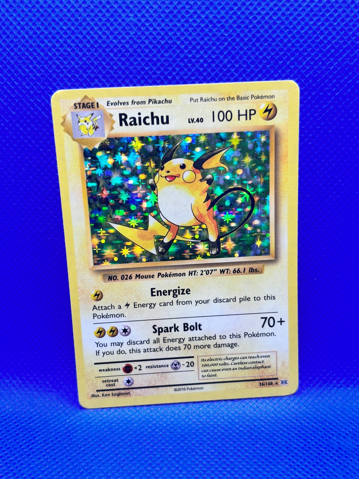Pokemon Raichu Holo #36 Lvl40 100HP Pokemon Raichu Holo #36 Lvl40 100HP
