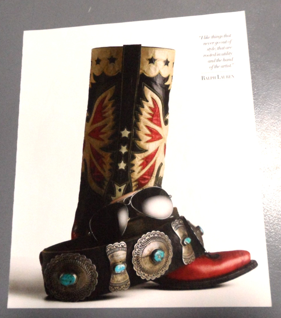 '12 Print Ralph Lauren Quote Double D Ranch Midnight Cowboy Boot Concho Belt 002 '12 Print Ralph Lauren Quote Double D Ranch Midnight Cowboy Boot Concho Belt 002