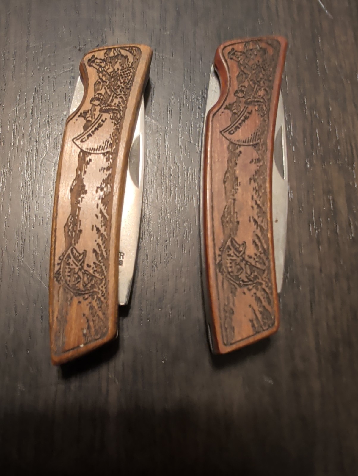 Joe Camel "Gone Fishing" folding lockback pocket knives Joe Camel "Gone Fishing" folding lockback pocket knives