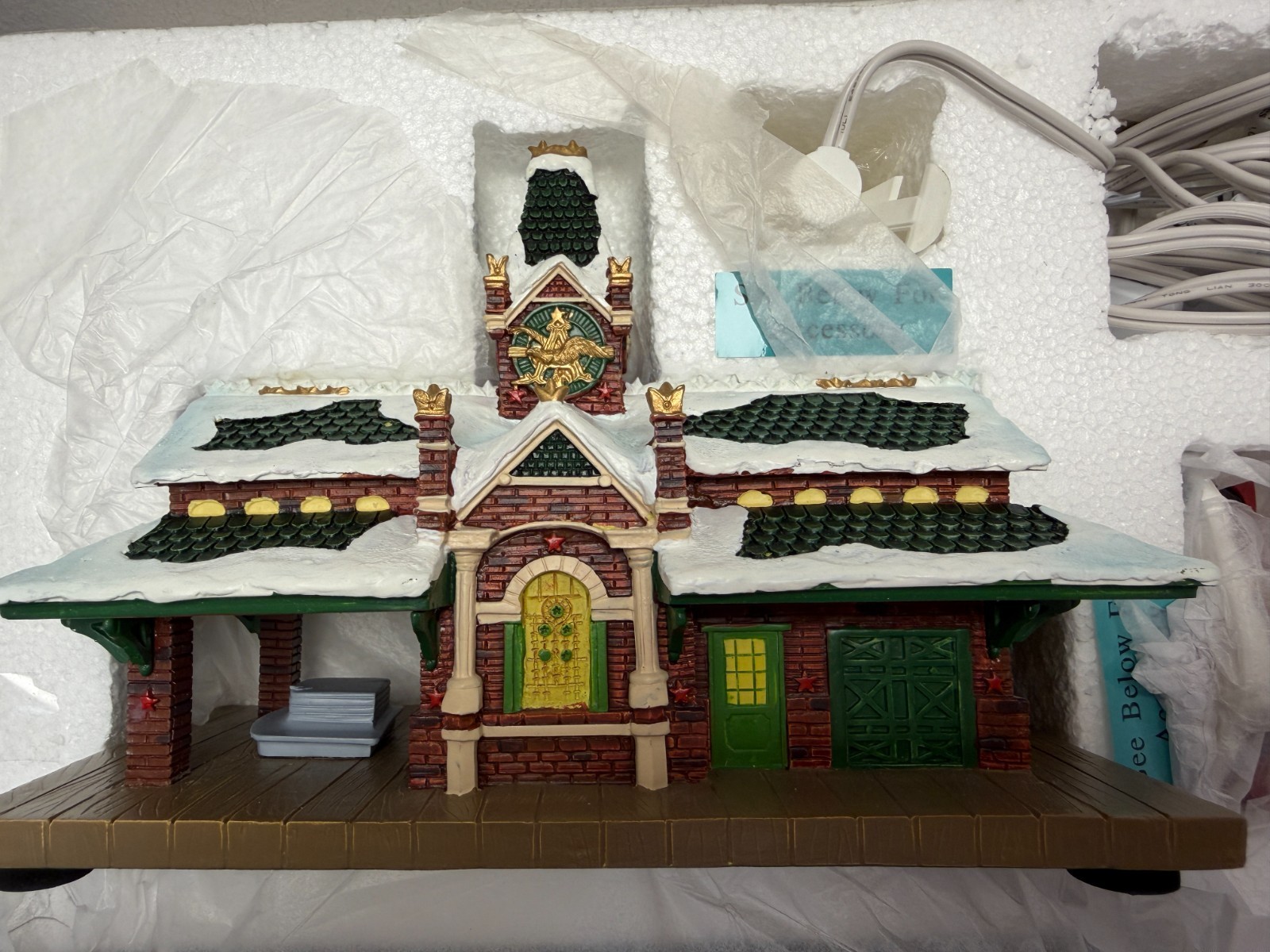 Hawthorne Village Budweiser Train Station Holiday Village - NEW Open Box Hawthorne Village Budweiser Train Station Holiday Village - NEW Open Box