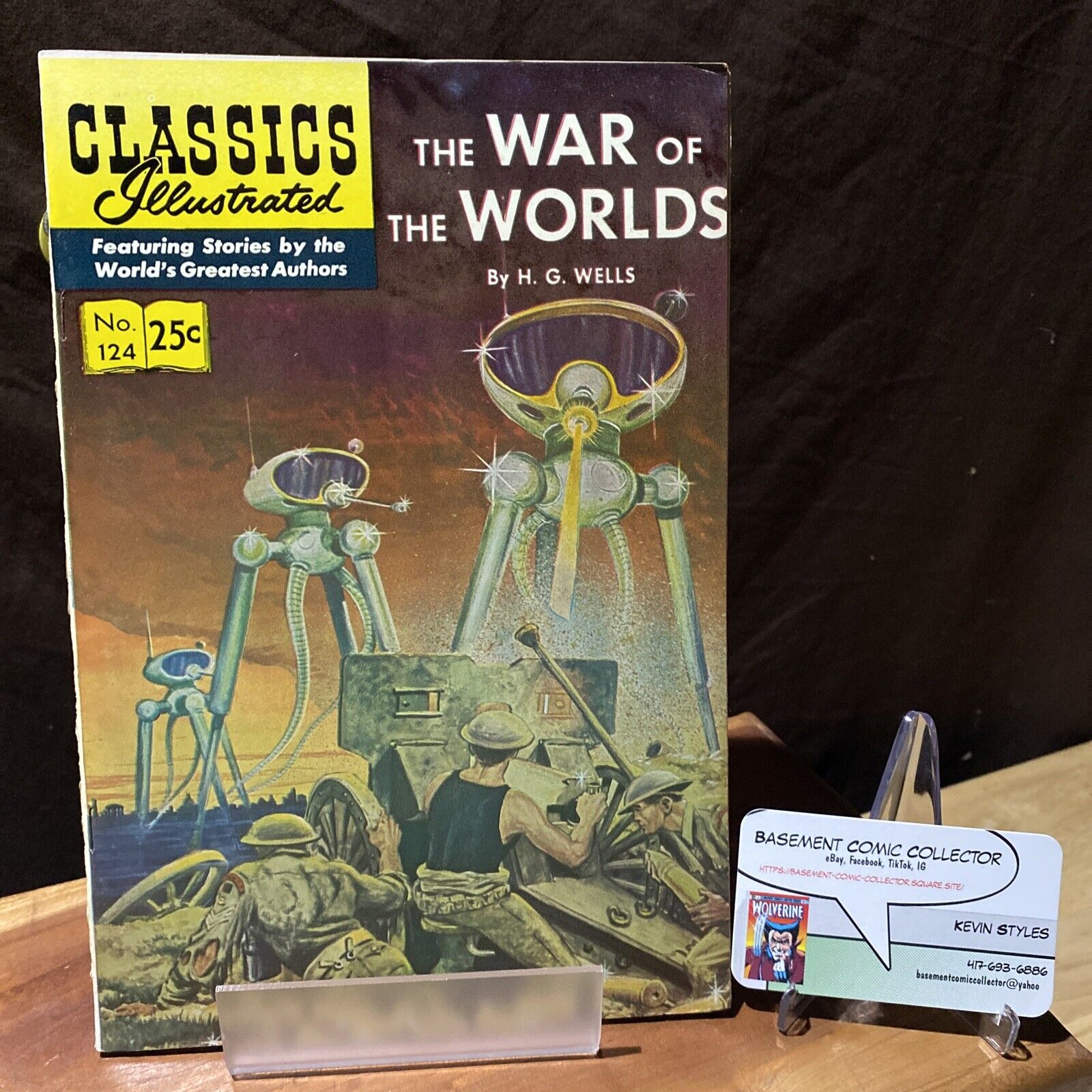 CLASSICS ILLUSTRATED # 124 WAR of the WORLDS 2nd EDITION 1955 Card Stock Cover