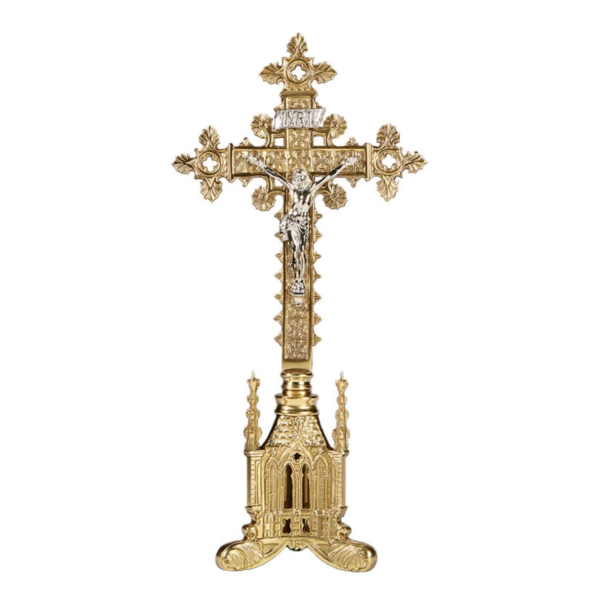Sudbury Brass San Pietro Altar Crucifix, 17 1/2 Inch, Gold Sudbury Brass San Pietro Altar Crucifix, 17 1/2 Inch, Gold