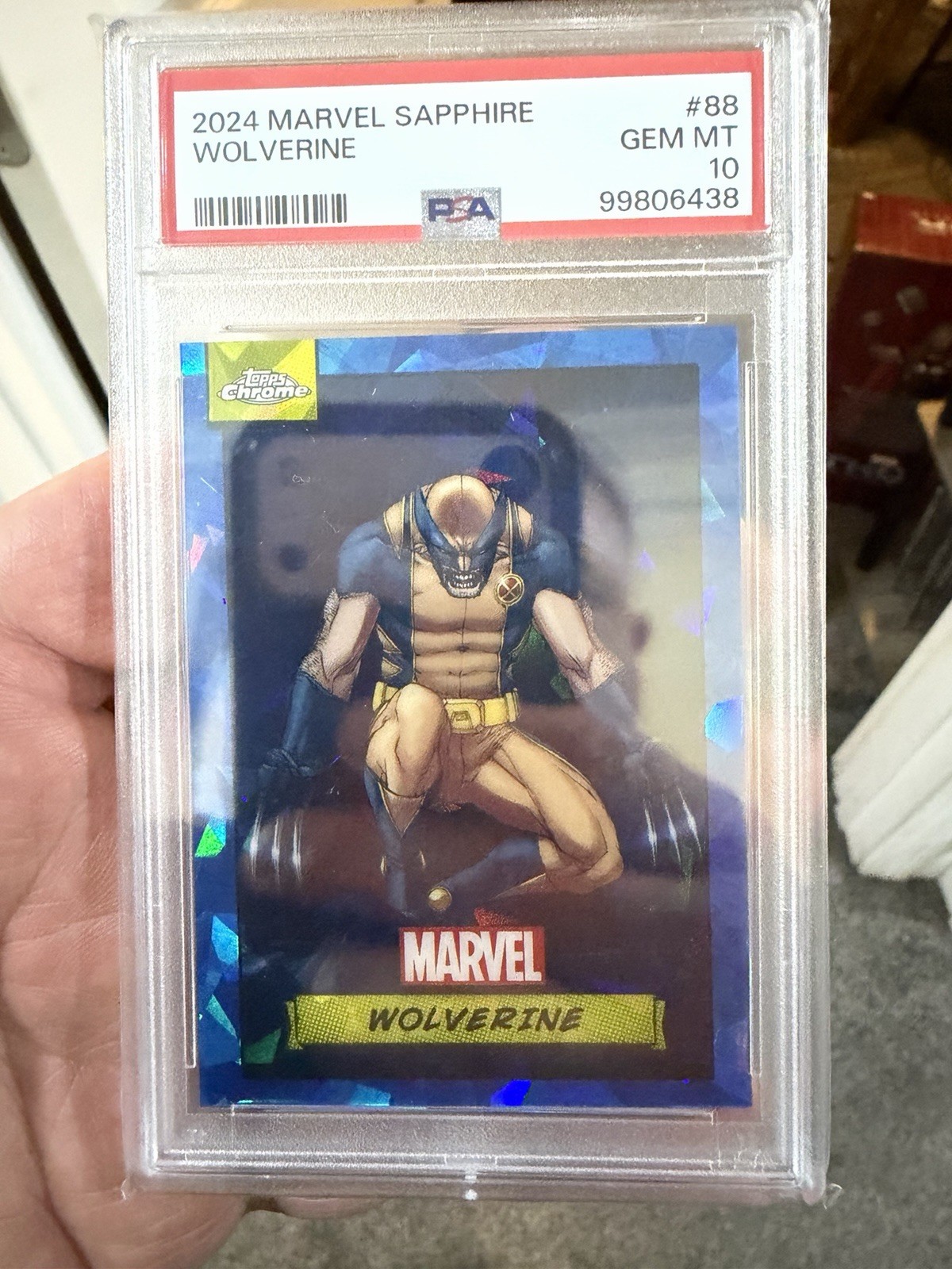 2024 Topps Chrome Marvel Sapphire #88 Wolverine Blue PSA 10