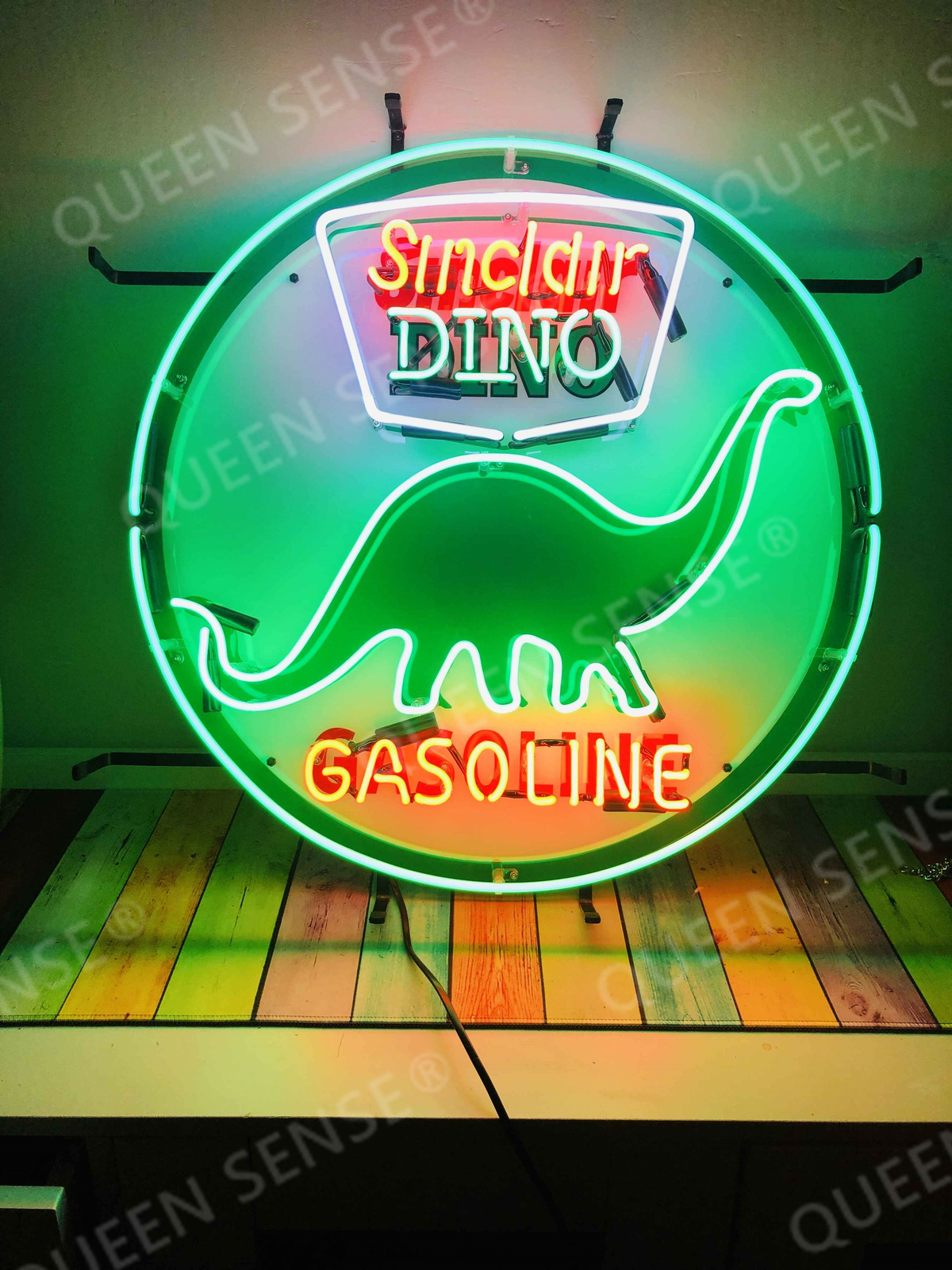 New Sinclair Dino Gasoline Neon Light Sign Real Glass Bar Beer Man Cave 24"x24" New Sinclair Dino Gasoline Neon Light Sign Real Glass Bar Beer Man Cave 24"x24"