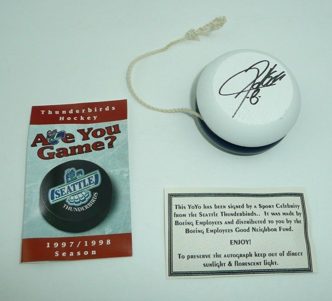 Jame Pollock Autographed Yo-Yo Seattle Thunderbirds 97/98 Season Schedule yoyo