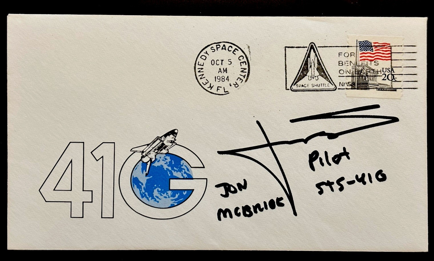 1984 Pilot Autographed STS-41G Posted Stamped Envelope Challenger 1984 Pilot Autographed STS-41G Posted Stamped Envelope Challenger