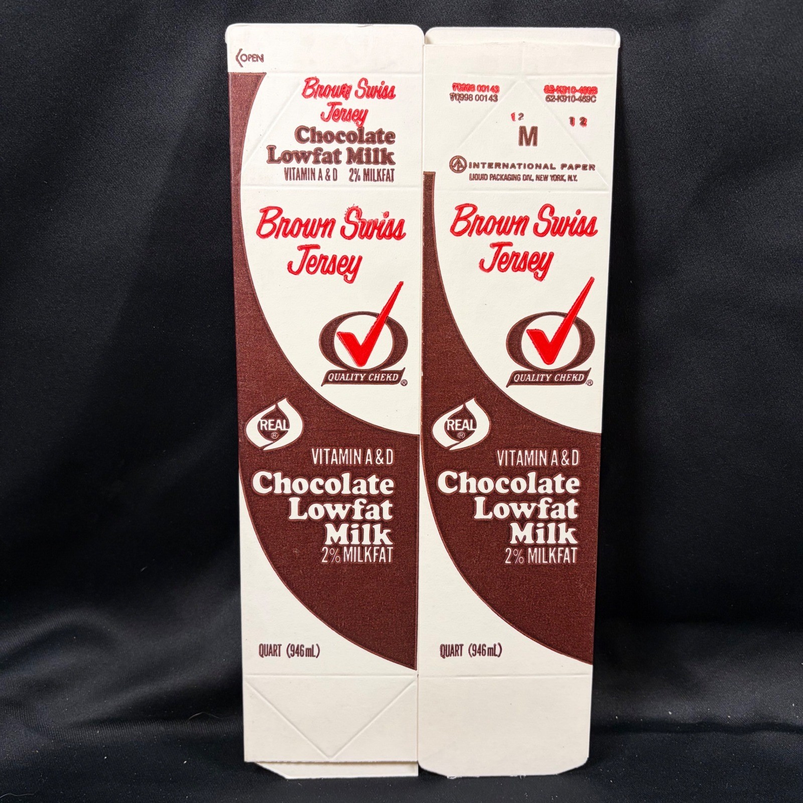 Vintage Brown Swiss Jersey Chocolate Milk Carton Flat Rapid City SD Advertising Vintage Brown Swiss Jersey Chocolate Milk Carton Flat Rapid City SD Advertising