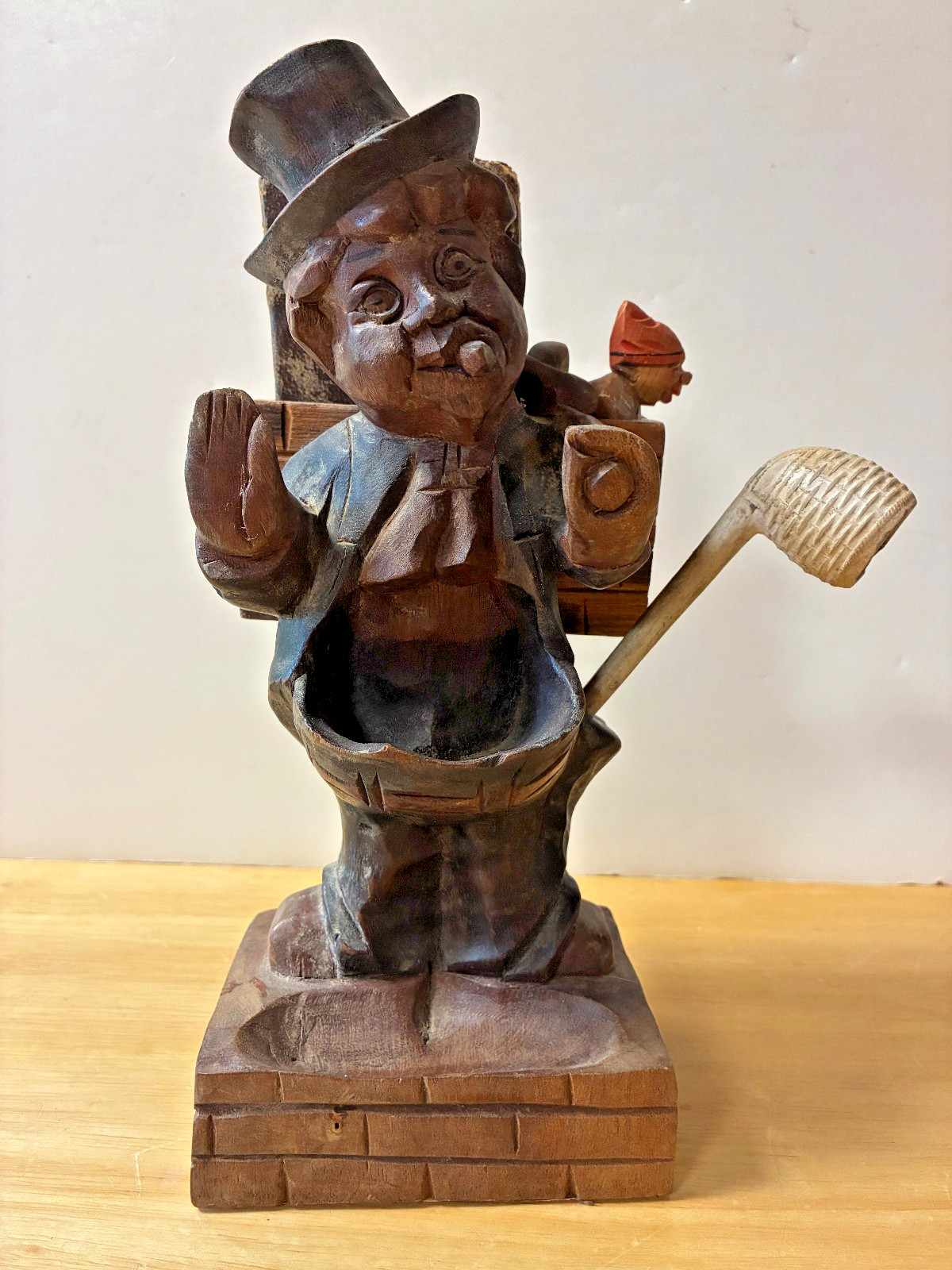 Antique Wood Carved Smokers Valet Stand 1836 Gettysburg German Hymnal Clay Pipe Antique Wood Carved Smokers Valet Stand 1836 Gettysburg German Hymnal Clay Pipe