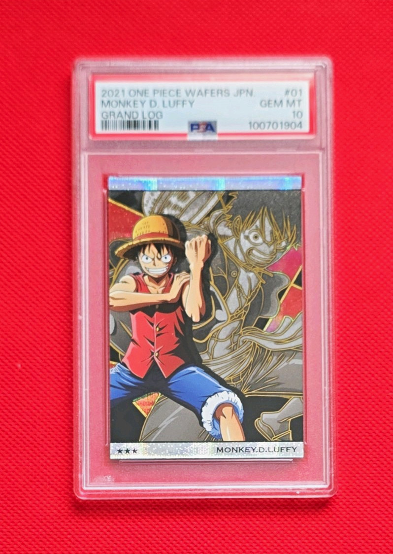 Bandai 2021 One Piece Wafers JPN #01 Luffy Grand Log Holo PSA 10 100701904 Bandai 2021 One Piece Wafers JPN #01 Luffy Grand Log Holo PSA 10 100701904