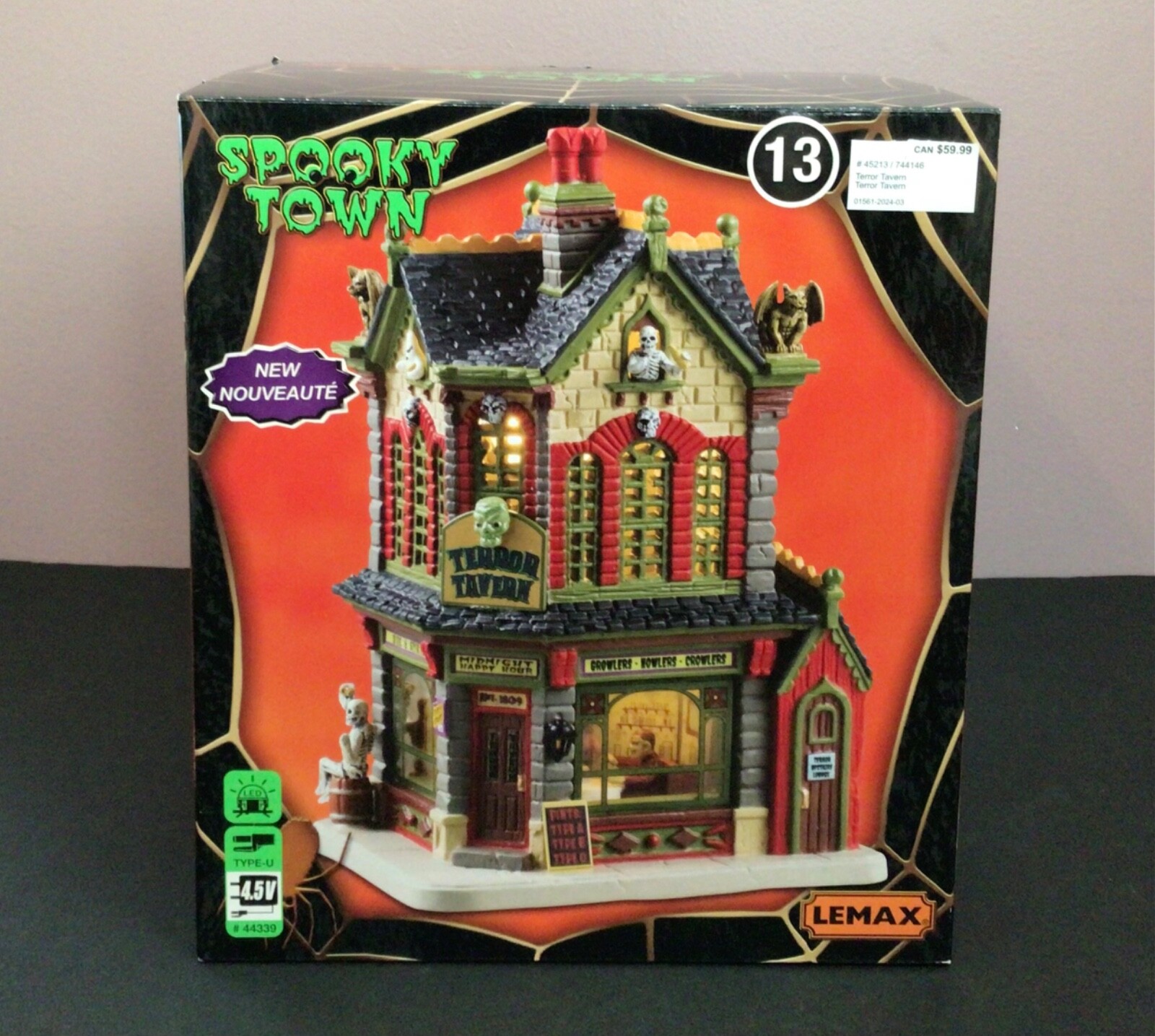 Lemax Spooky Town TERROR TAVERN Halloween Village Lighted Building 2024 NEW Lemax Spooky Town TERROR TAVERN Halloween Village Lighted Building 2024 NEW