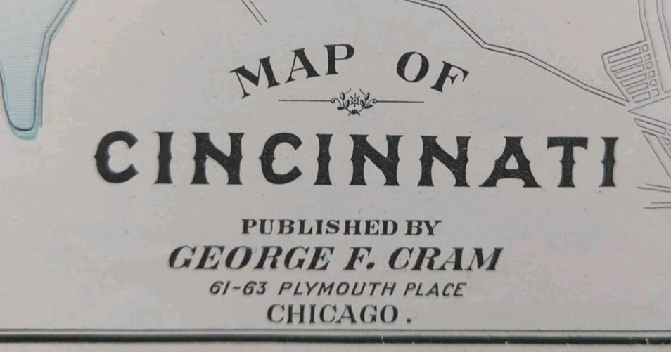 Vintage 1902 CINCINNATI OHIO Map 14"x22" ~ Old Antique Original REDS LEAGUE PARK Vintage 1902 CINCINNATI OHIO Map 14"x22" ~ Old Antique Original REDS LEAGUE PARK