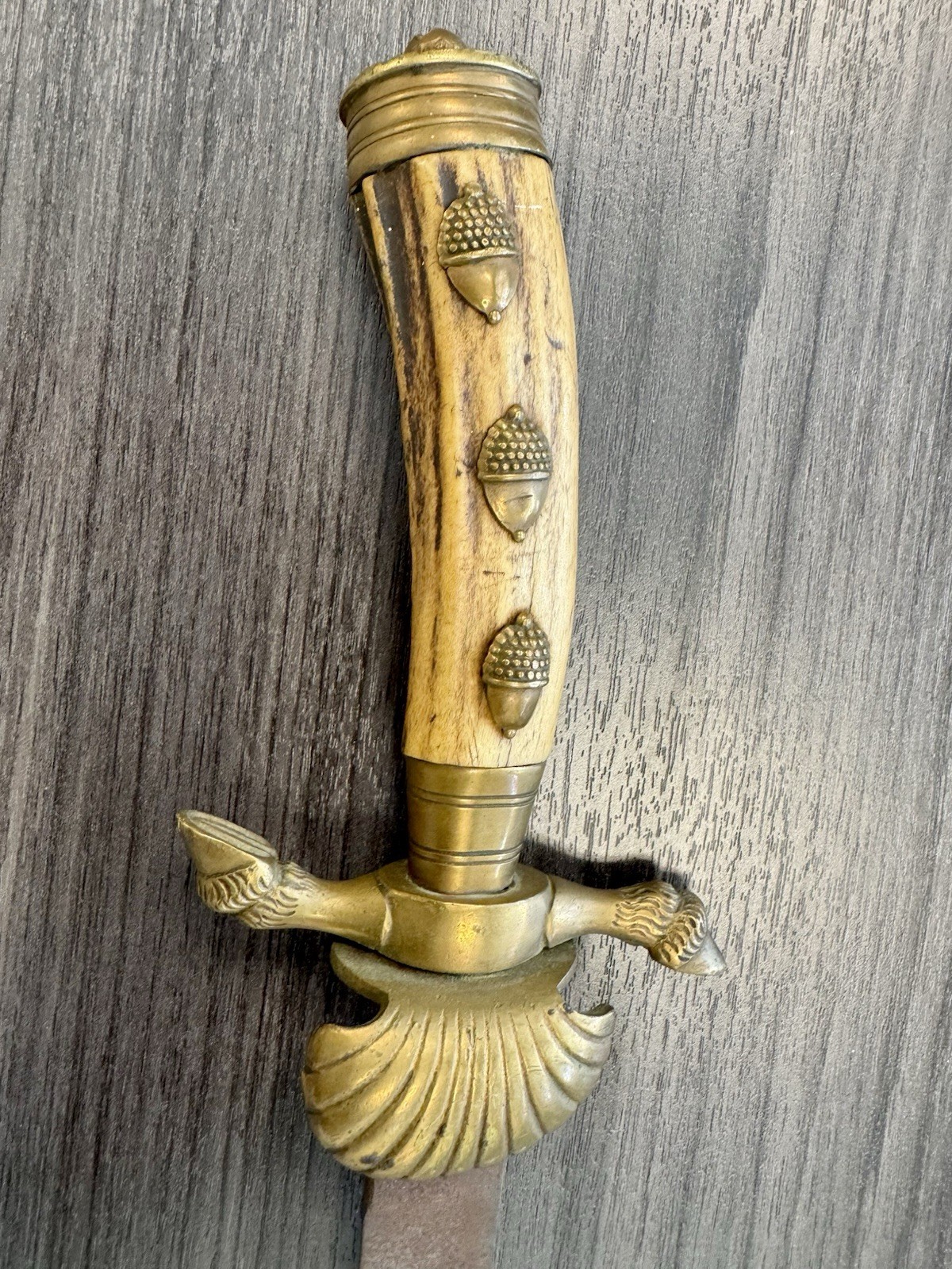 Antique German Hirschfänger Hunting Sword Stag Horn Deer Hoof Guard c.1900 21.5” Antique German Hirschfänger Hunting Sword Stag Horn Deer Hoof Guard c.1900 21.5”