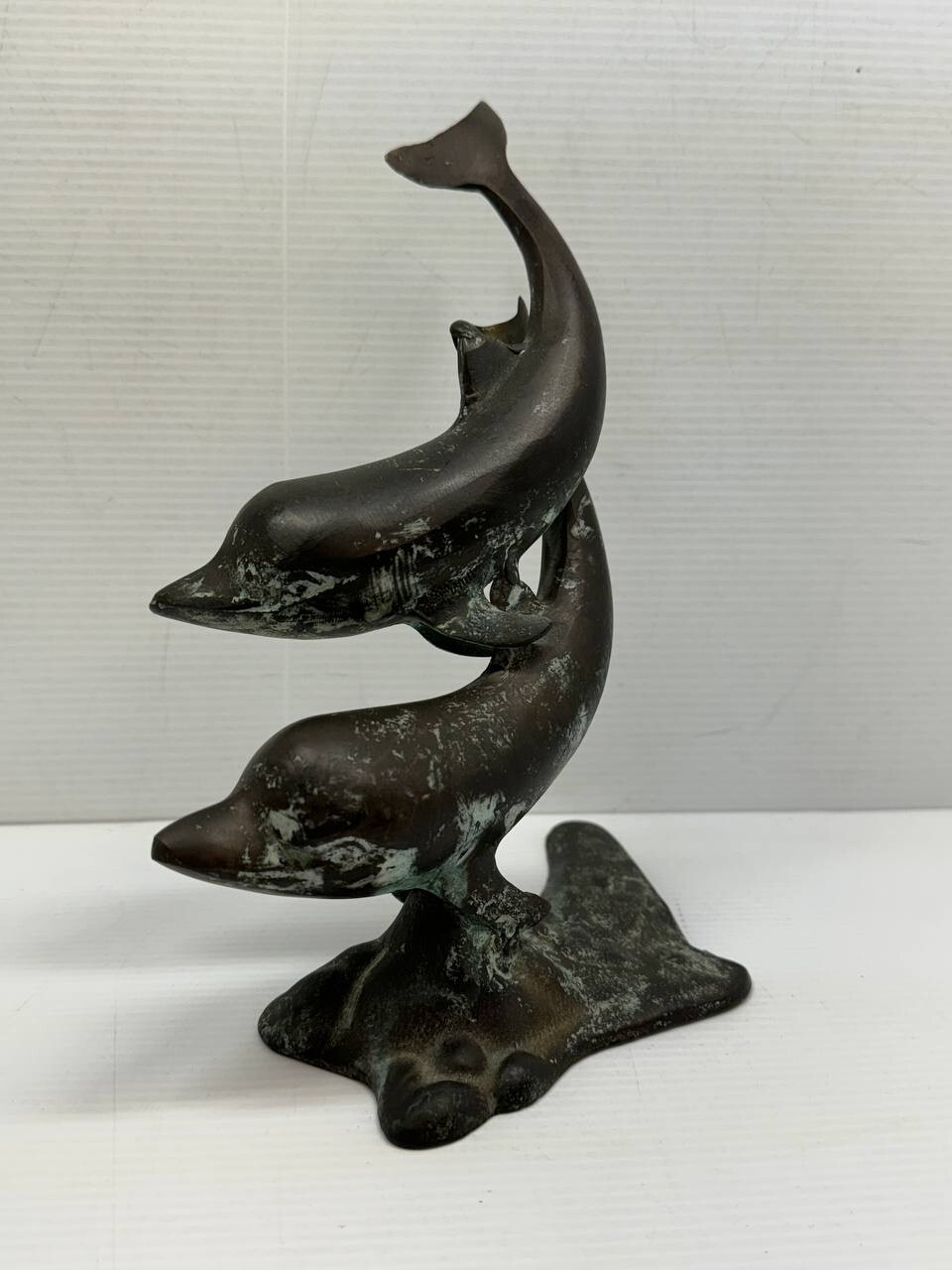 HUGE Vintage SOLID BRASS 9" Statue of a PAIR of 2 DOLPHINS HUGE Vintage SOLID BRASS 9" Statue of a PAIR of 2 DOLPHINS