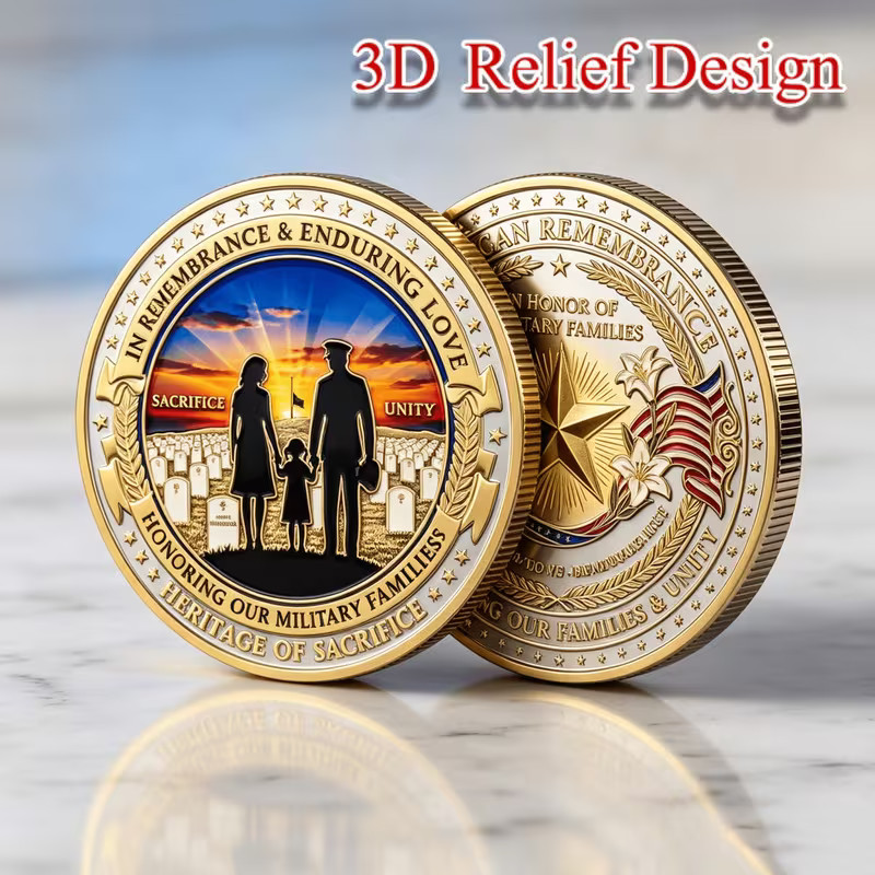 Military Families Challenge Coin Collectible Enduring Love 1-pc 3D Military Families Challenge Coin Collectible Enduring Love 1-pc 3D