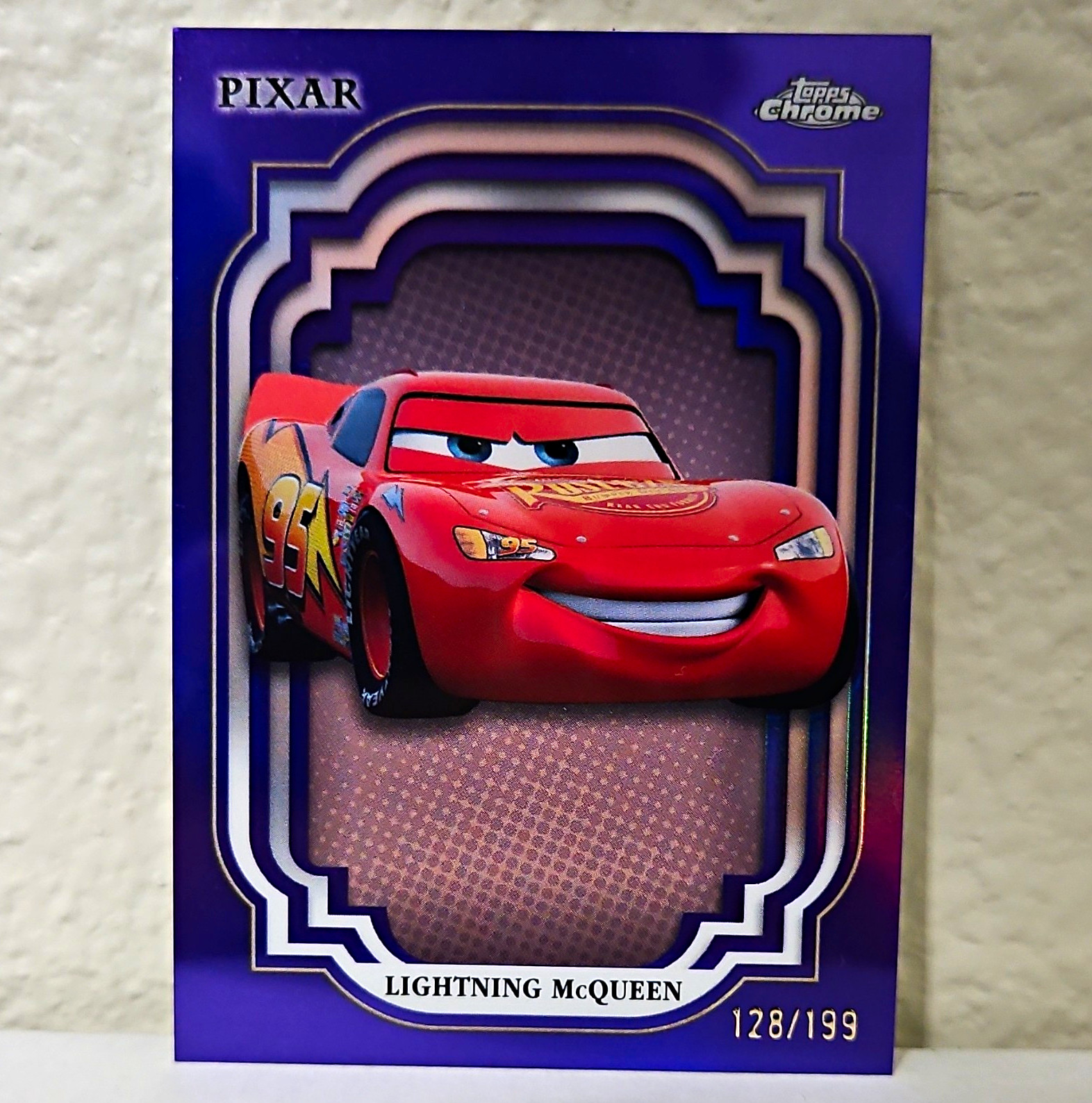 Topps 2024 Topps Chrome Pixar Lightning McQueen #116 Purple 128/199 Topps 2024 Topps Chrome Pixar Lightning McQueen #116 Purple 128/199