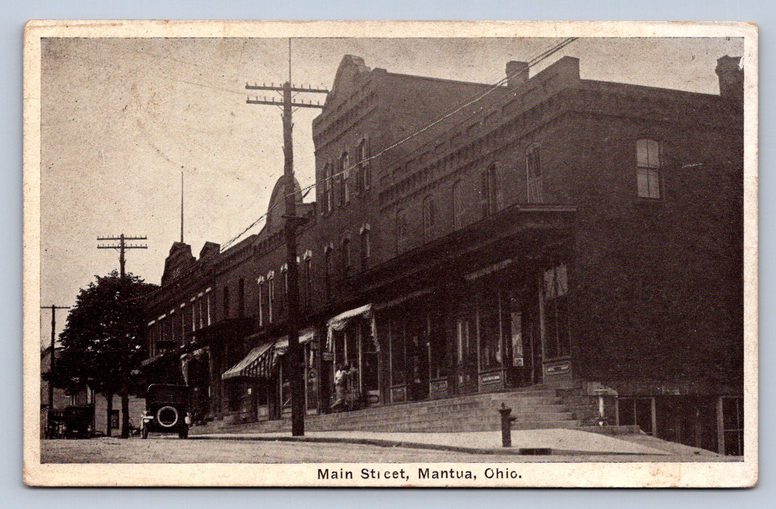 J87/ Mantua Ohio Postcard c1910 Portage County Main Street Stores 1166