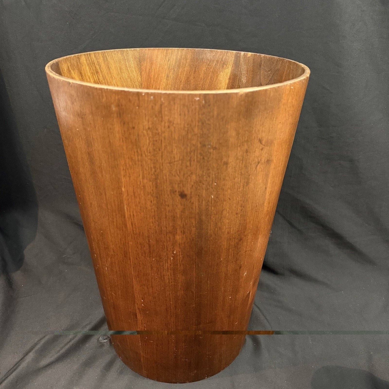 Midcentury Rainbow Servex Large 16" Teak Waste Basket Martin Aberg Trash Bin Midcentury Rainbow Servex Large 16" Teak Waste Basket Martin Aberg Trash Bin