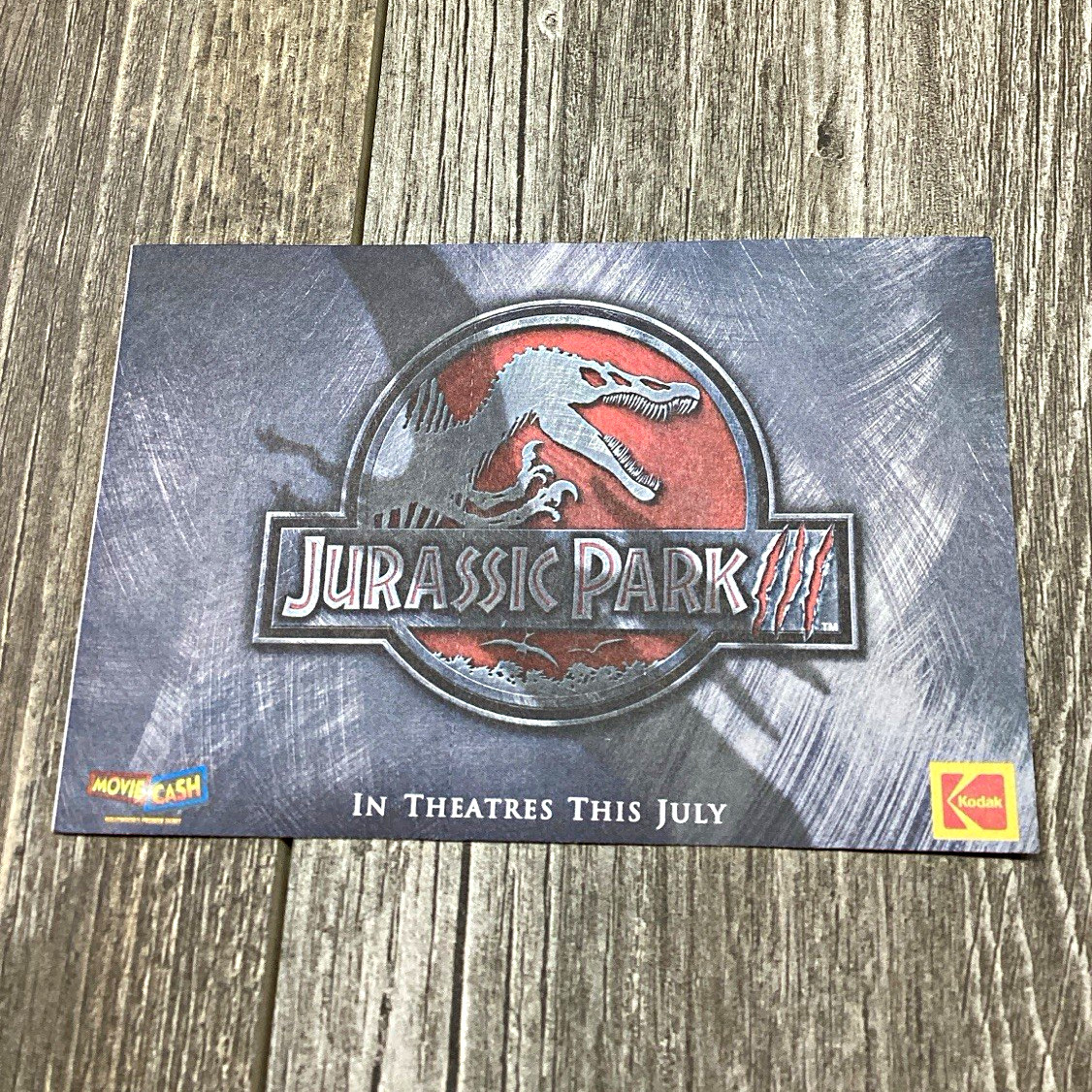 Jurassic Park III 2001 Kodak Movie Cash Certificate Original Movie Promo Collect Jurassic Park III 2001 Kodak Movie Cash Certificate Original Movie Promo Collect