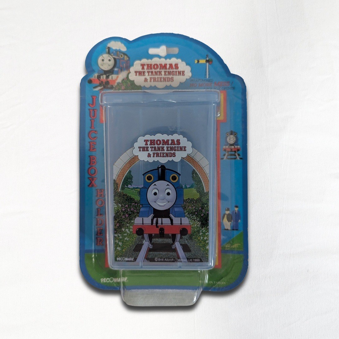 Vintage 1999 Thomas The Tank Engine Juice Box Holder Pecoware New On Card NOS Vintage 1999 Thomas The Tank Engine Juice Box Holder Pecoware New On Card NOS