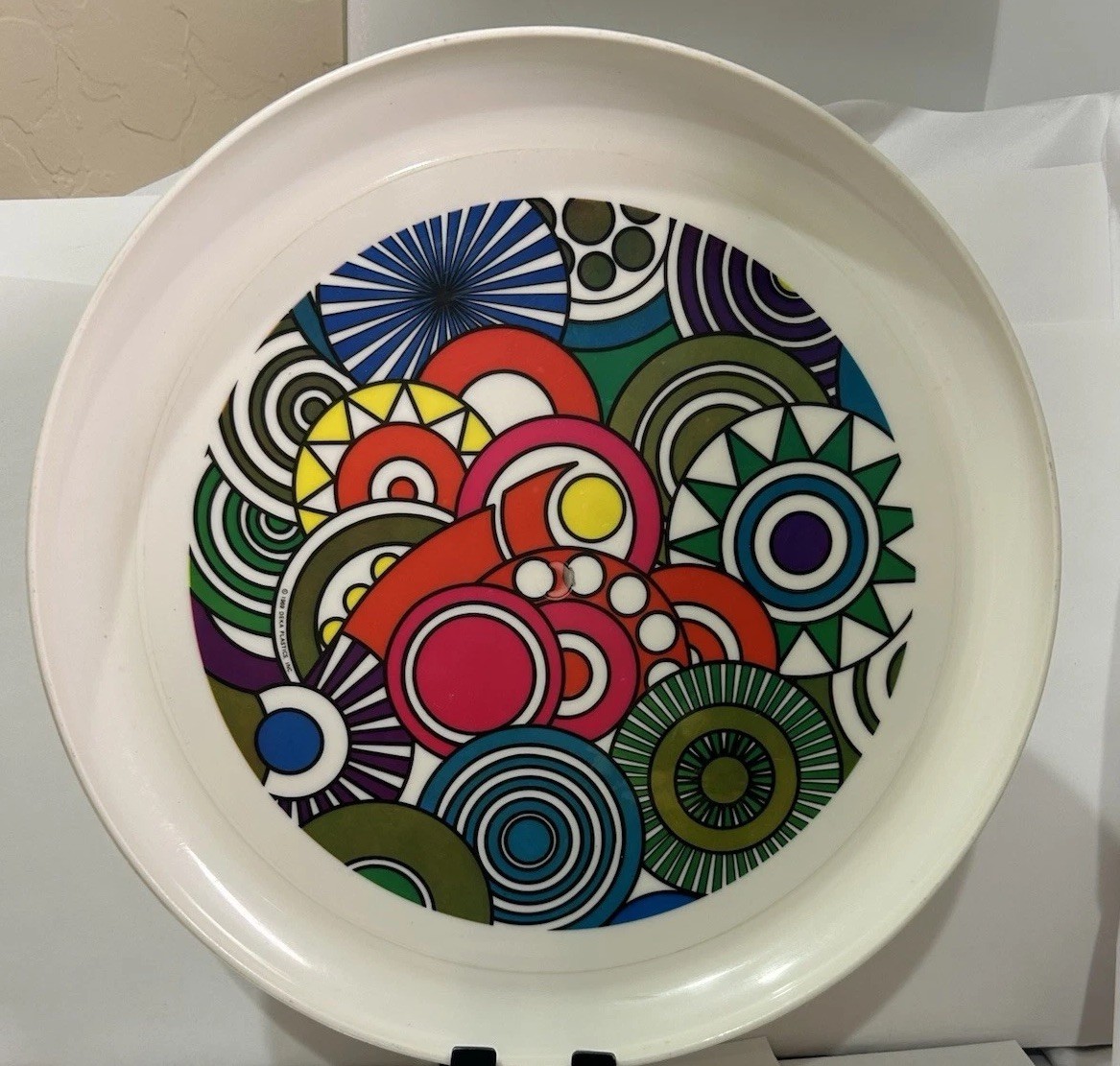 Vintage 1969 Deka Plastics Tot' Em Tray No.140 Pop Art Shapes 12.75" USA Vintage 1969 Deka Plastics Tot' Em Tray No.140 Pop Art Shapes 12.75" USA