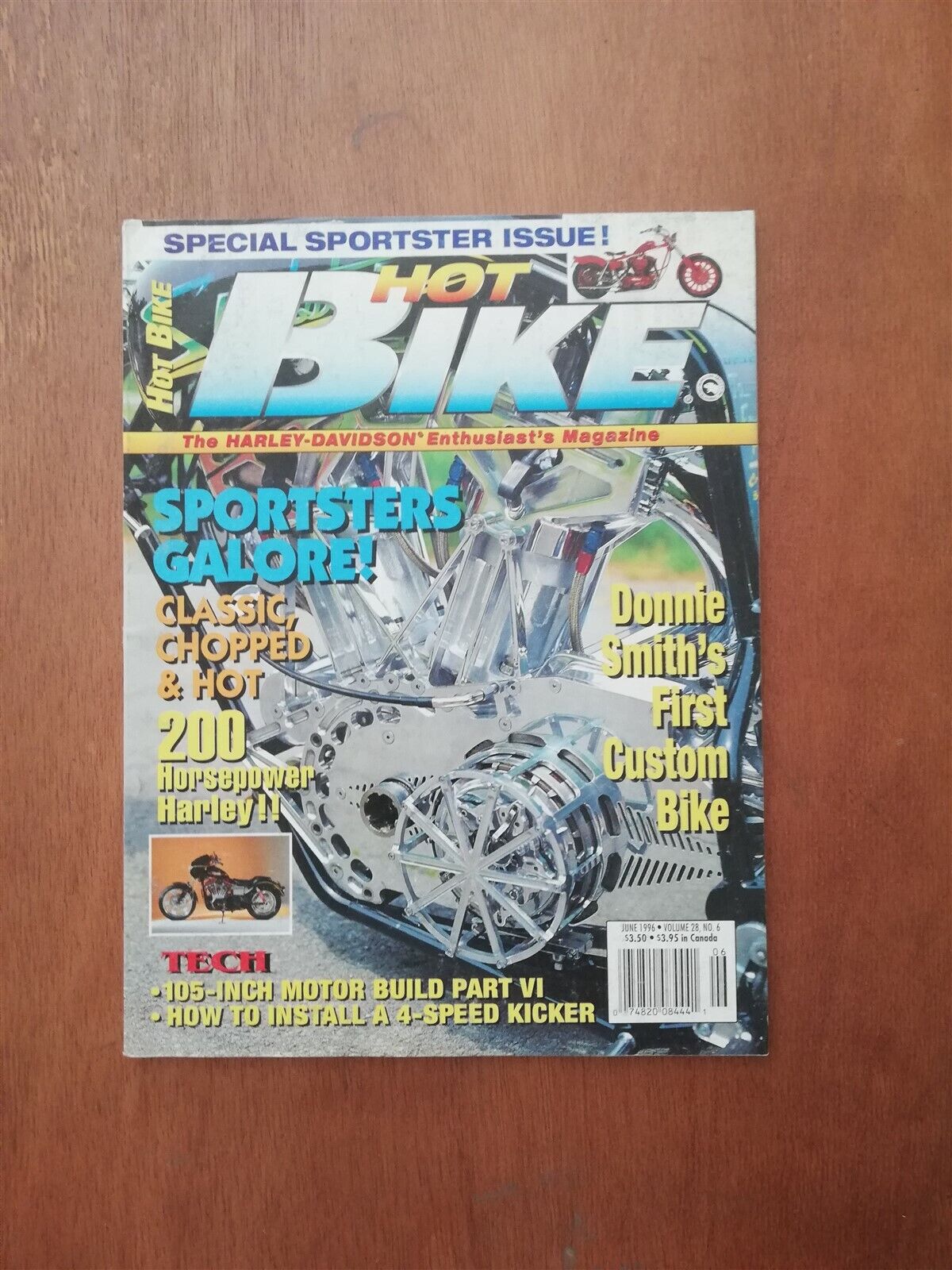 Hot Bike Harley Davidson Magazine June 1996 Special Sportster Issue - Arlen Ness