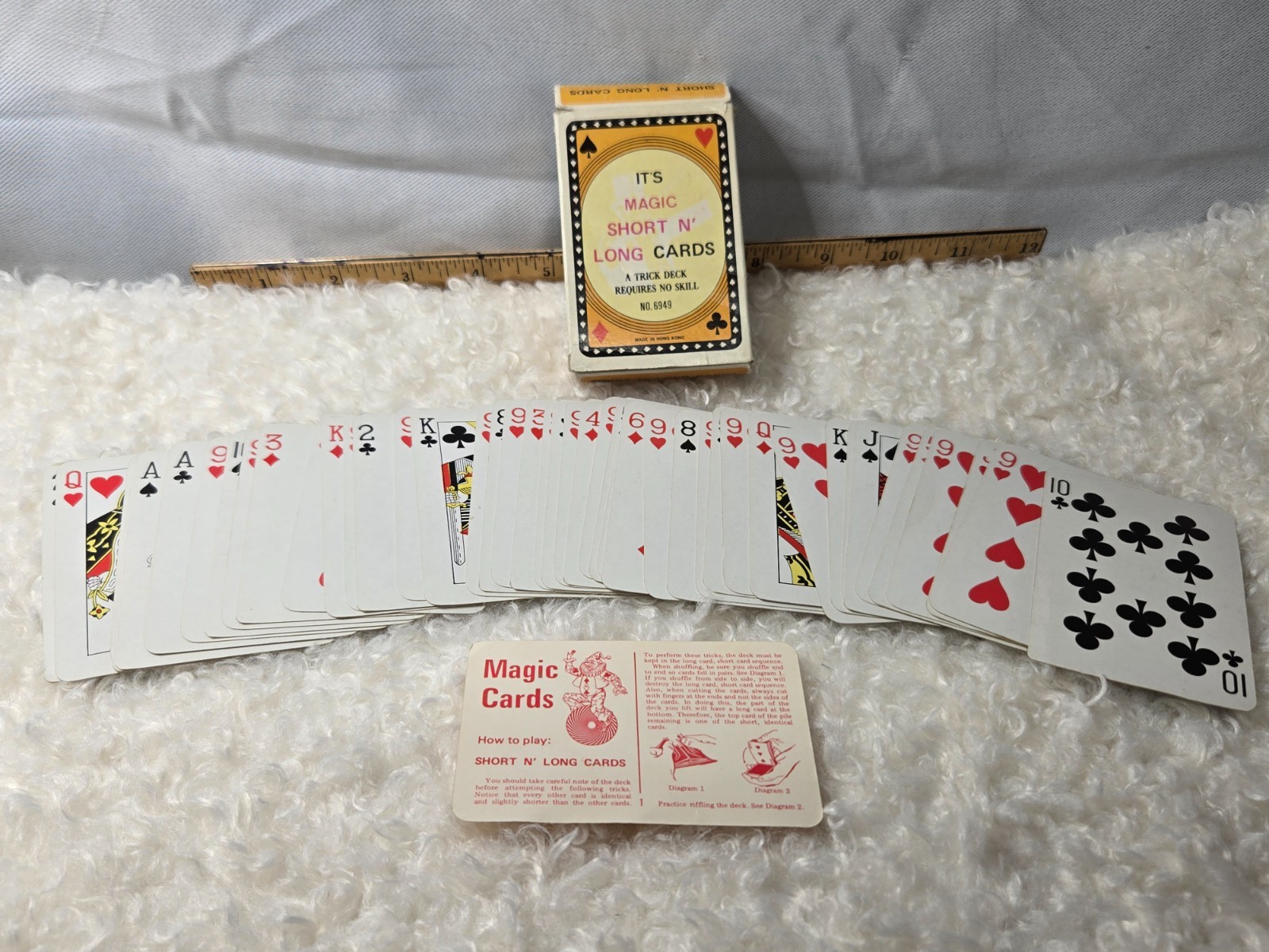 Vintage Magic Short N Long Cards Trick Deck No. 6949 Hong Kong Incomplete Vintage Magic Short N Long Cards Trick Deck No. 6949 Hong Kong Incomplete