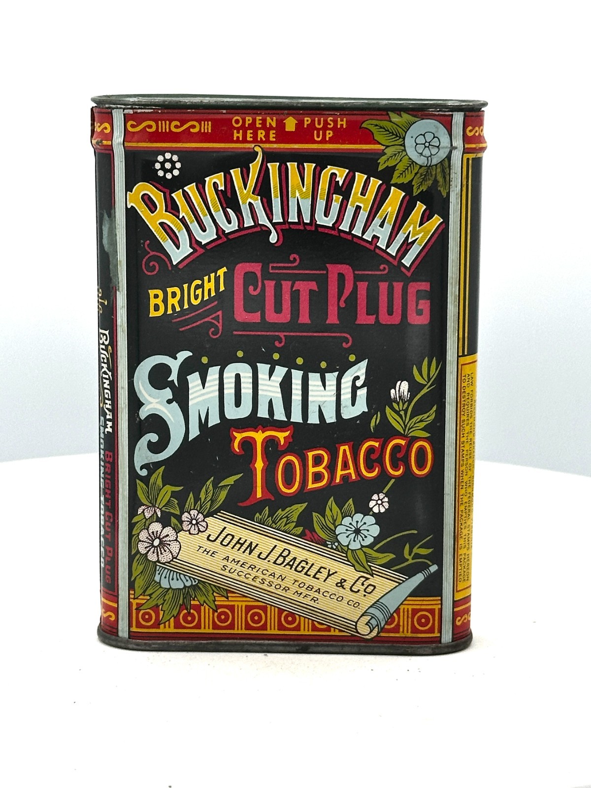 NICE Vintage Buckingham Bright Cut Plug Smoking Tobacco Empty Pocket Tin NICE Vintage Buckingham Bright Cut Plug Smoking Tobacco Empty Pocket Tin