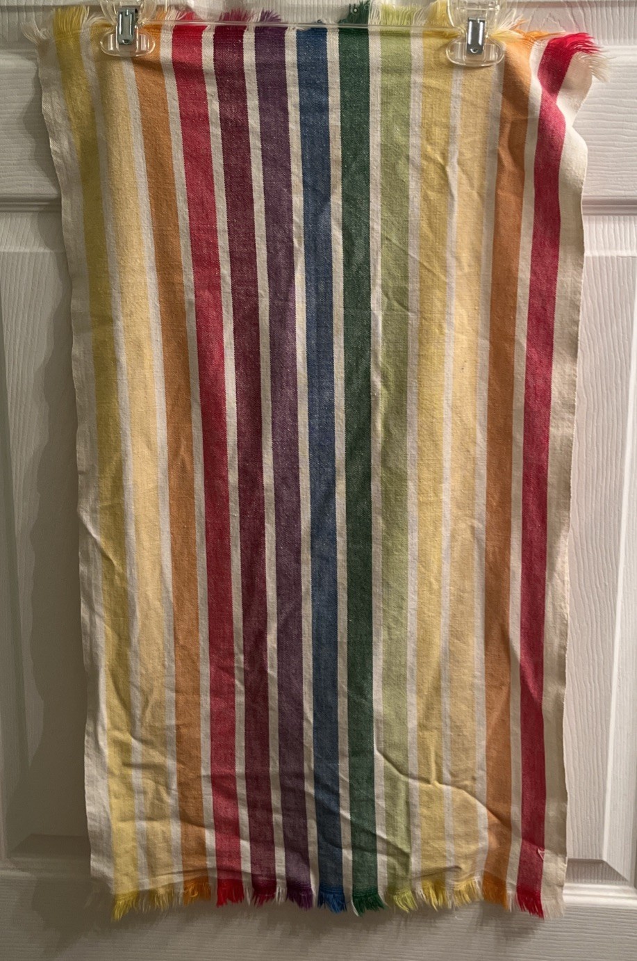 Vintage 1970’s Fieldcrest Rainbow Stripes Dining Table Runner or Kitchen Towel Vintage 1970’s Fieldcrest Rainbow Stripes Dining Table Runner or Kitchen Towel