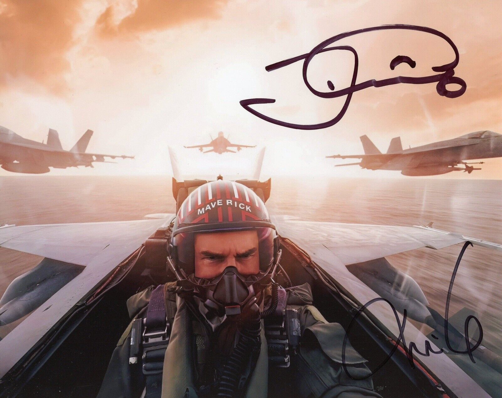 Tom Cruise & Christopher McQuarrie “Top Gun Maverick” AUTOGRAPH 10x8” Photo ACOA