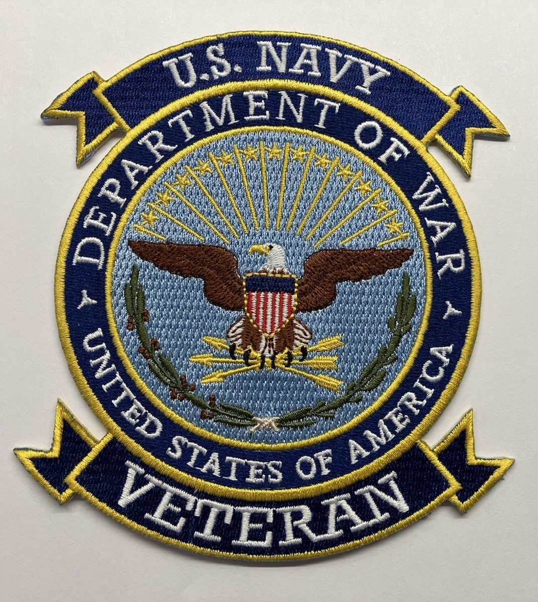 US Navy Veteran DEPARTMENT OF WAR patch US Navy Veteran DEPARTMENT OF WAR patch