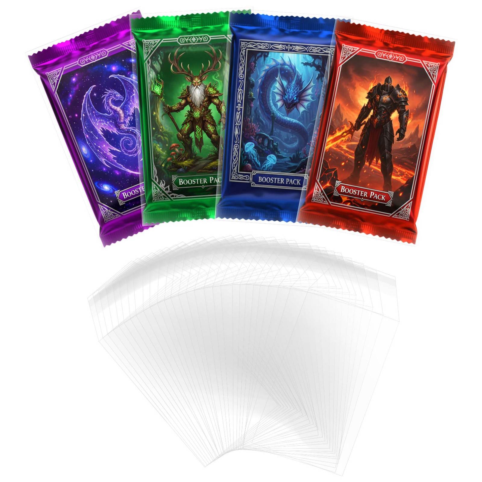100pcs Sleeves for Pokemon Booster Packs, Protective Sleeves 72x122mm, Booster Pa... 100pcs Sleeves for Pokemon Booster Packs, Protective Sleeves 72x122mm, Booster Pa...