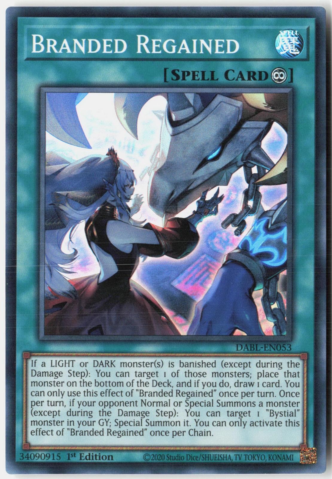 Branded Regained DABL-EN053 Super Rare Darkwing Blast Yu-Gi-Oh 1st Edition NM