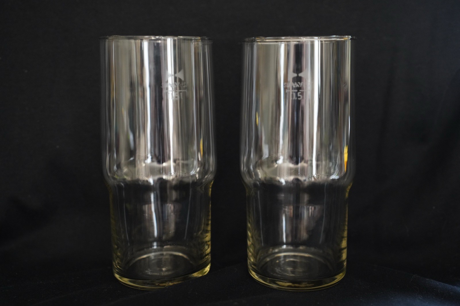 Superfest GDR glass 0.5l 500ml 2 Blemished Glasses Tough German Soviet Glassware Superfest GDR glass 0.5l 500ml 2 Blemished Glasses Tough German Soviet Glassware