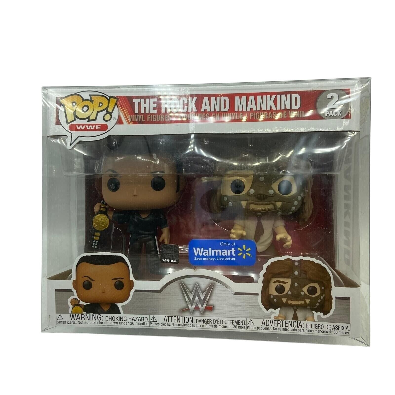 Funko Pop The Rock and Mankind Walmart Exclusive Walmart 2 Pack.
