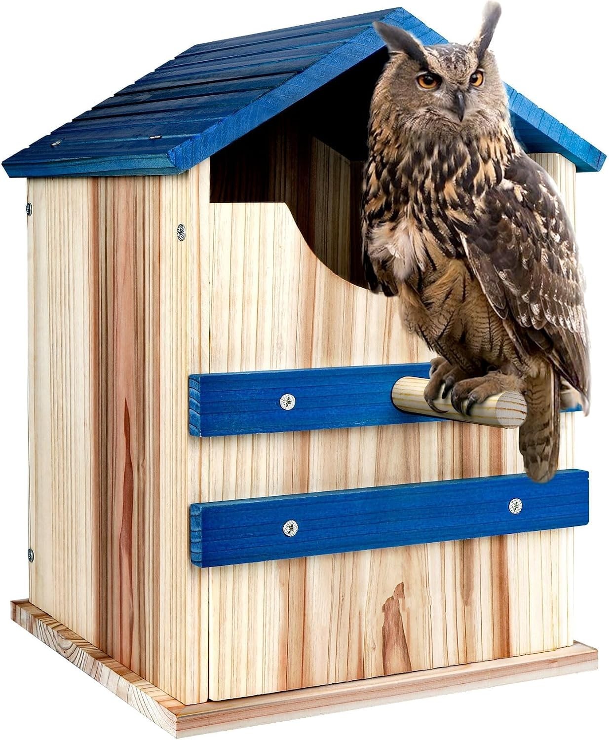 Screech Owl House Large Handmade Wooden Owl Boxes Outside W/ Mounting Screws 10" Screech Owl House Large Handmade Wooden Owl Boxes Outside W/ Mounting Screws 10"