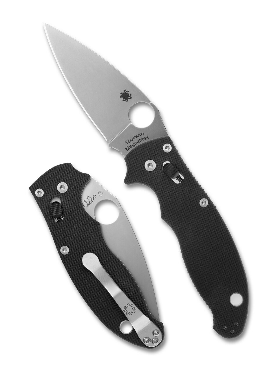 Spyderco Manix 2 Folding Knife C101GP2 Plain Edge MagnaMax Blade Black G-10 Spyderco Manix 2 Folding Knife C101GP2 Plain Edge MagnaMax Blade Black G-10
