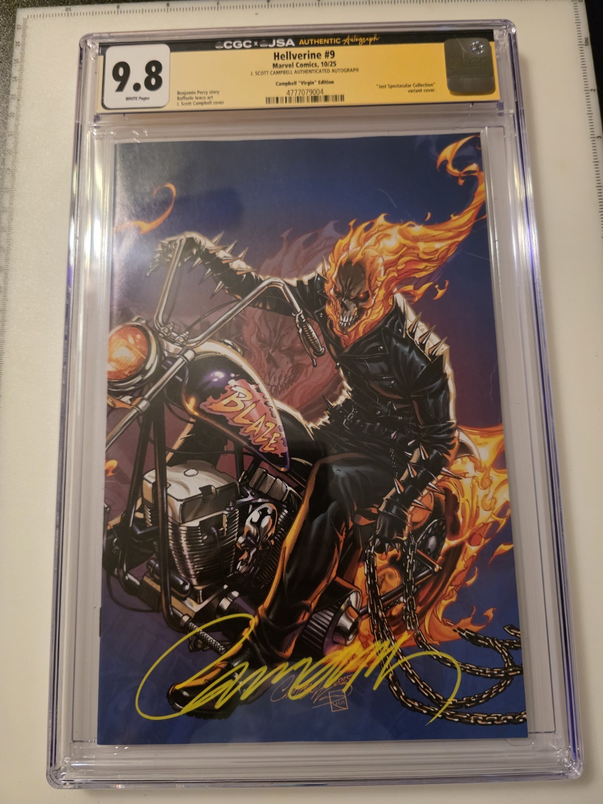 Hellverine 9 CGC 9.8 SIGNED BY J.SCOTT CAMPBELL White Pages 