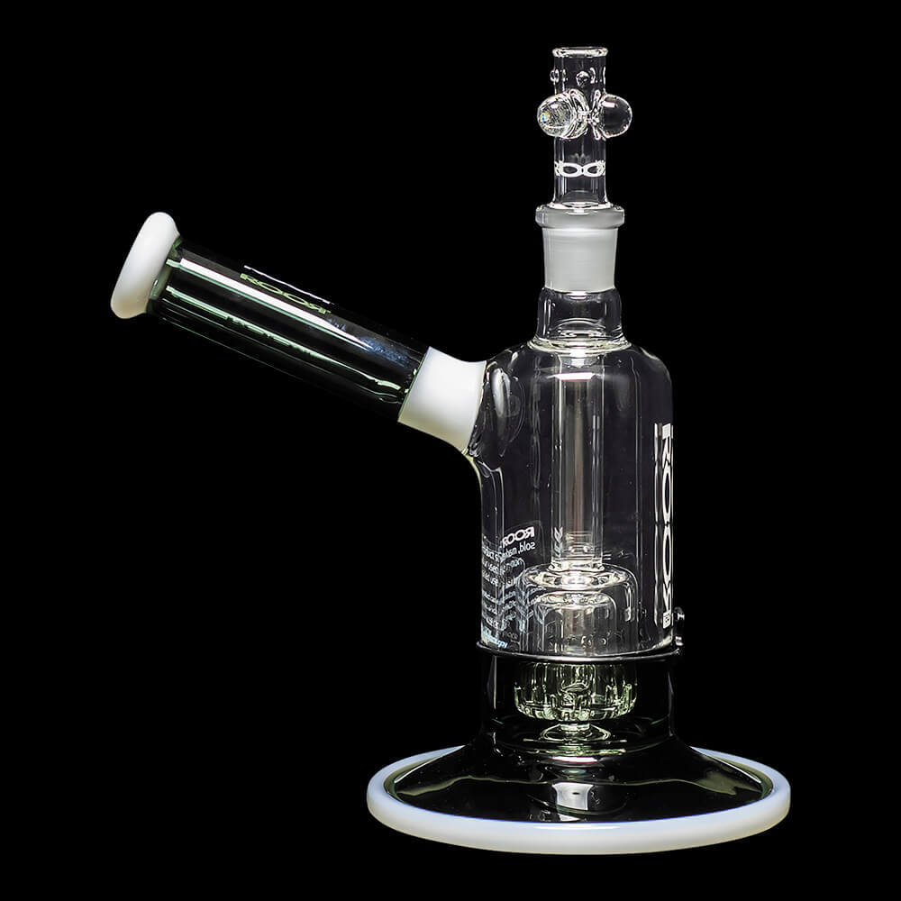 ROOR Tech 8" Fixed Stem Barrel Bubbler - Grey & White ROOR Tech 8" Fixed Stem Barrel Bubbler - Grey & White