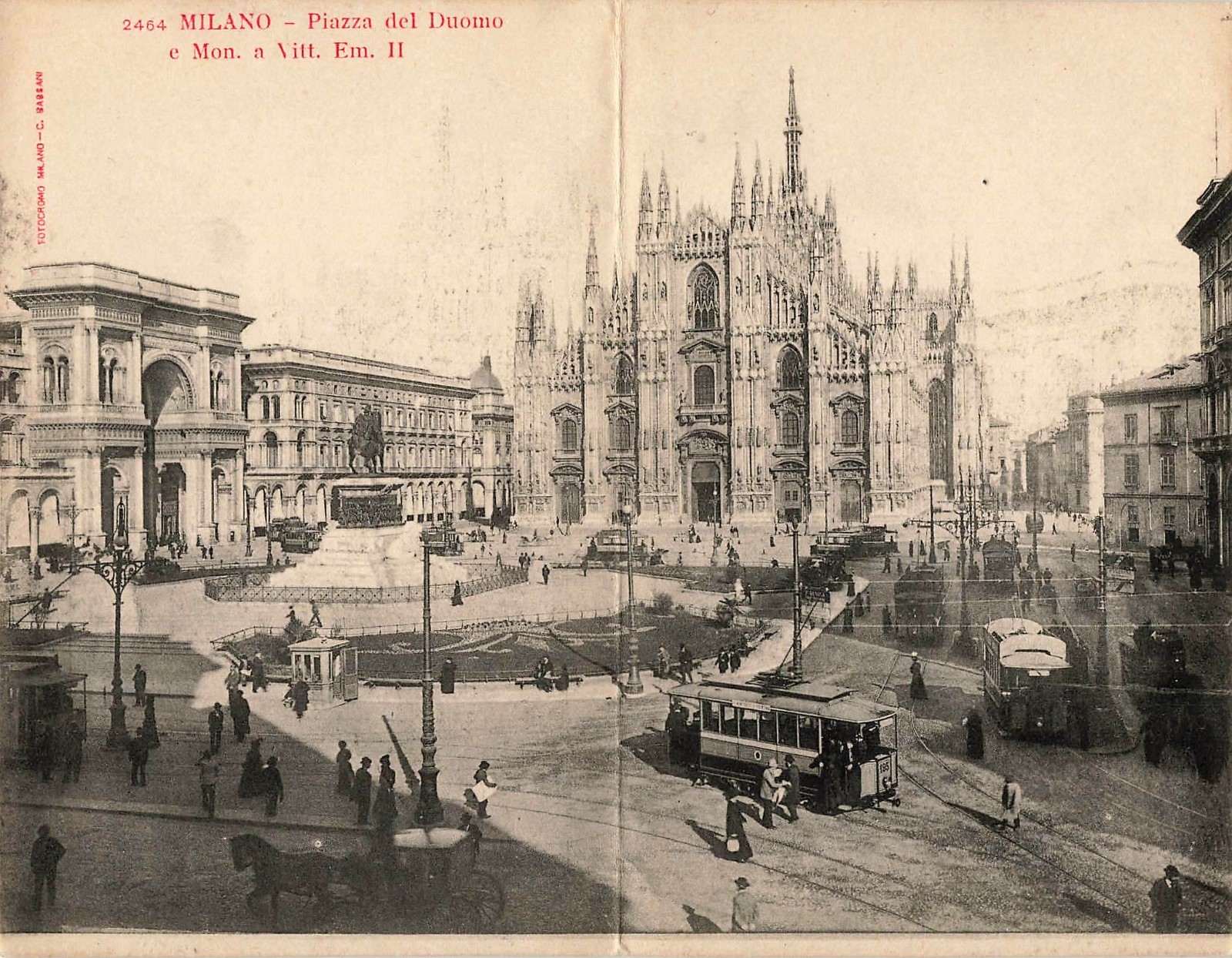 ITALIAN PHOTO DOUBLE POSTCARD: VIEW OF PIAZZA DEL DUOMO, MILANO ITALIAN PHOTO DOUBLE POSTCARD: VIEW OF PIAZZA DEL DUOMO, MILANO