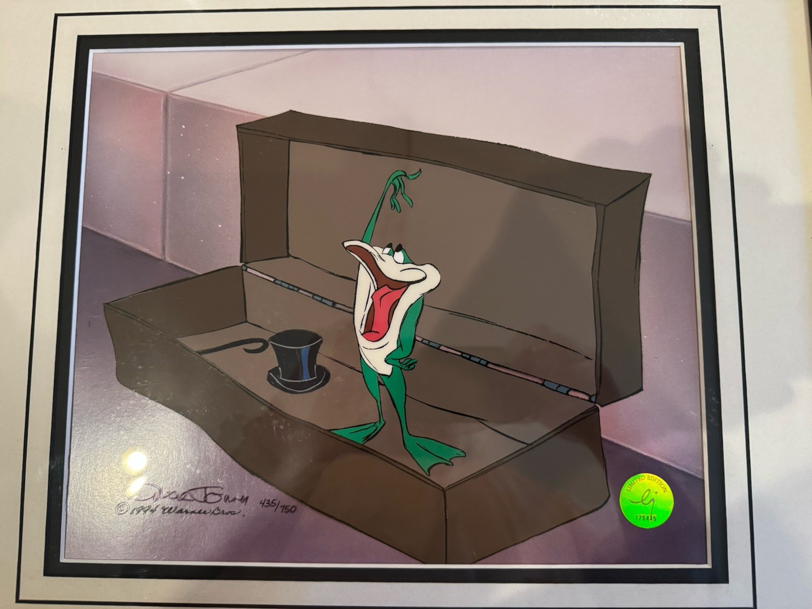 Vintage 1994 "Michigan J. Frog VI" Chuck Jones Signed Limited Edition Cel COA Vintage 1994 "Michigan J. Frog VI" Chuck Jones Signed Limited Edition Cel COA