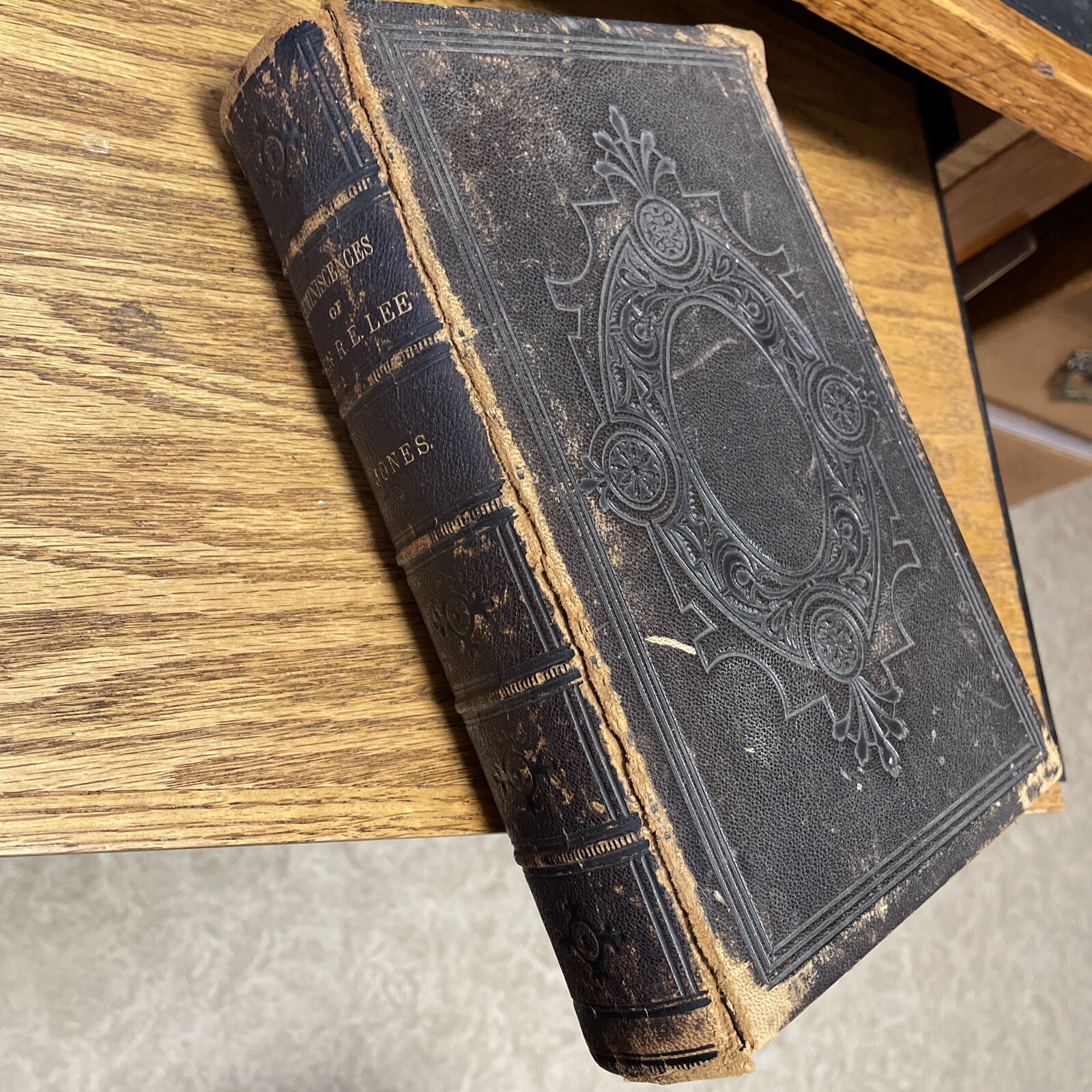 General Robert E. Lee, 1874 1st Ed Jones Leather Spine Personal Reminiscences o