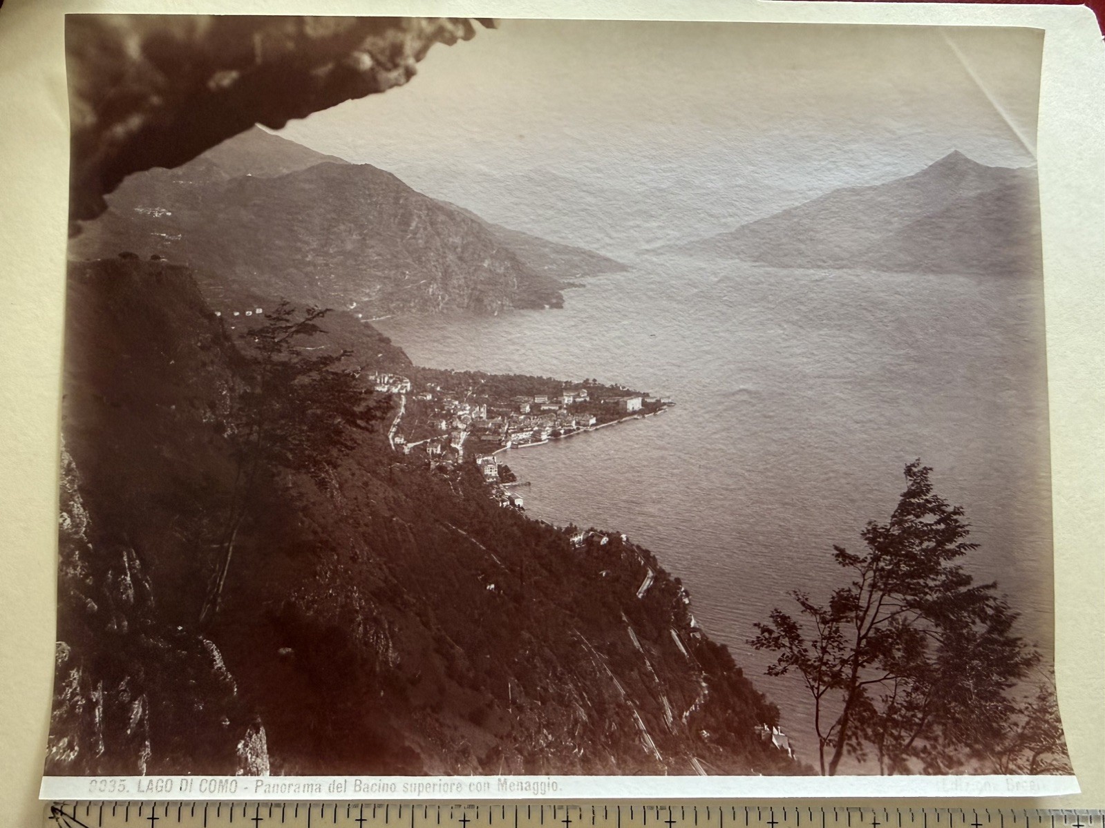 Antique Giacomo Brogi albumen print unmounted - Lake Como Panorama del Bacino Antique Giacomo Brogi albumen print unmounted - Lake Como Panorama del Bacino