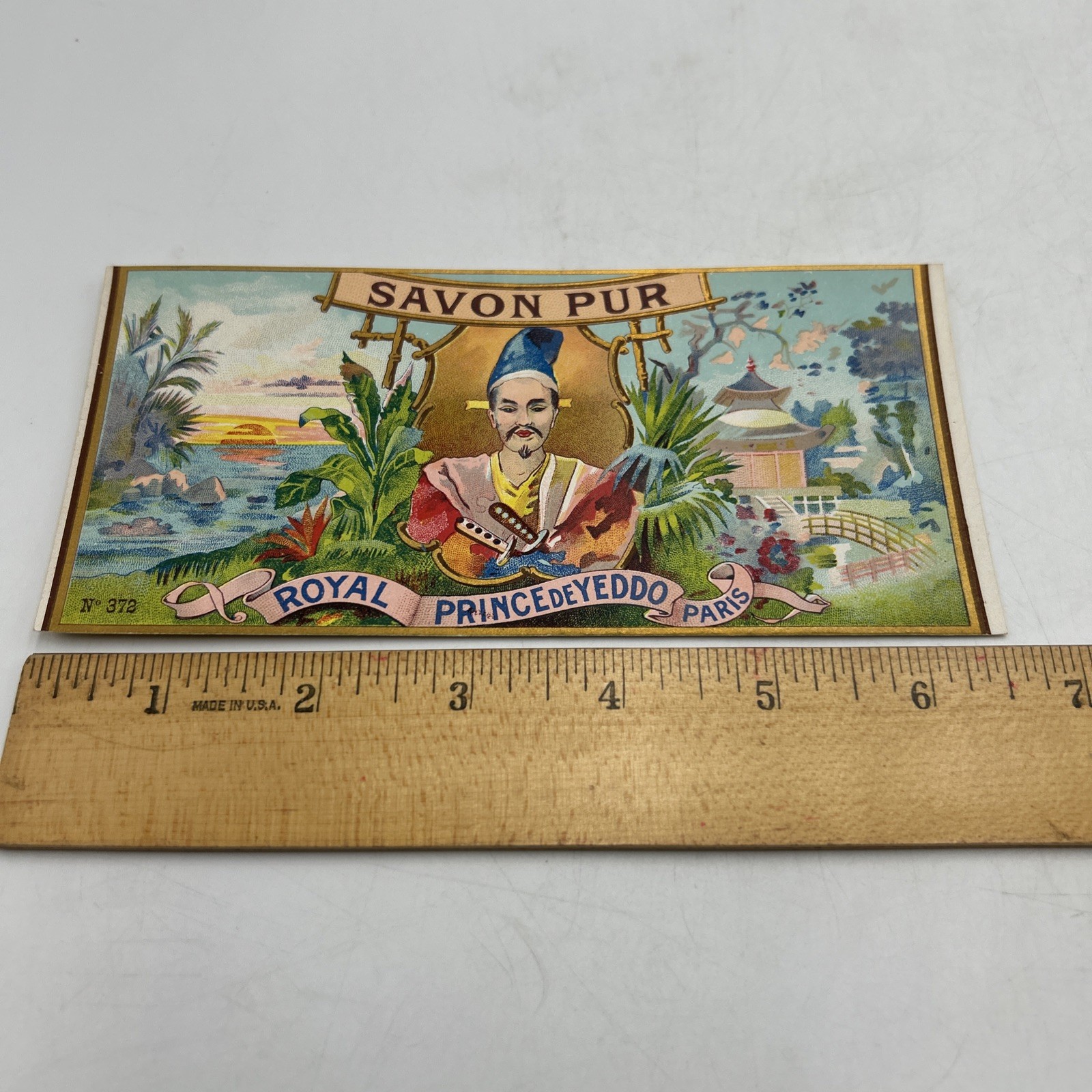Vintage Savon Pur Royal Prince De Yeddo  Paris No 372 Label