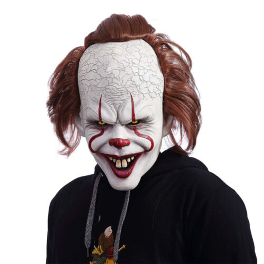 Scary Clown Pennywise IT Full Mask EvilRed Eyes Horror Cosplay Halloween Costume Scary Clown Pennywise IT Full Mask EvilRed Eyes Horror Cosplay Halloween Costume