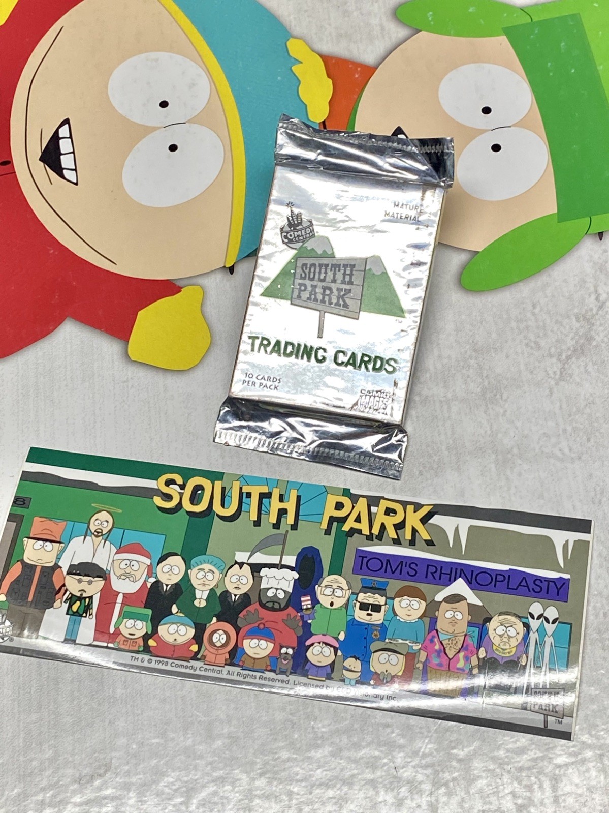 South Park Comic Images Trading Card Pack NEW & SEALED 1998 & Group Sticker