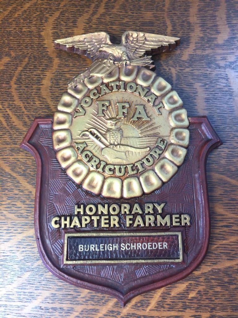 Vintage FFA Honorary Chapter Farmer Vocational Agriculture Plaque Sign Award
